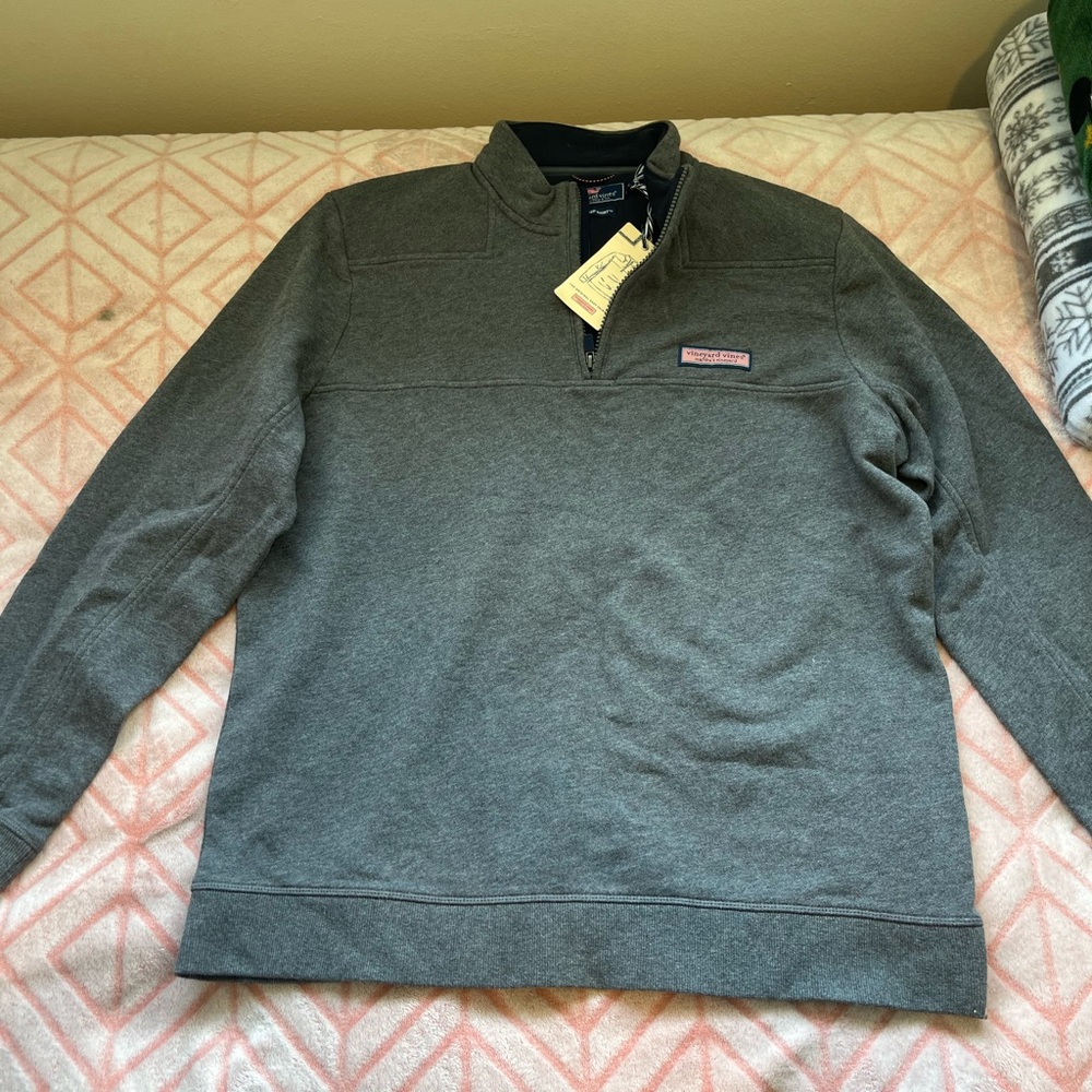 Men's Gray Quarter-Zip Sweater